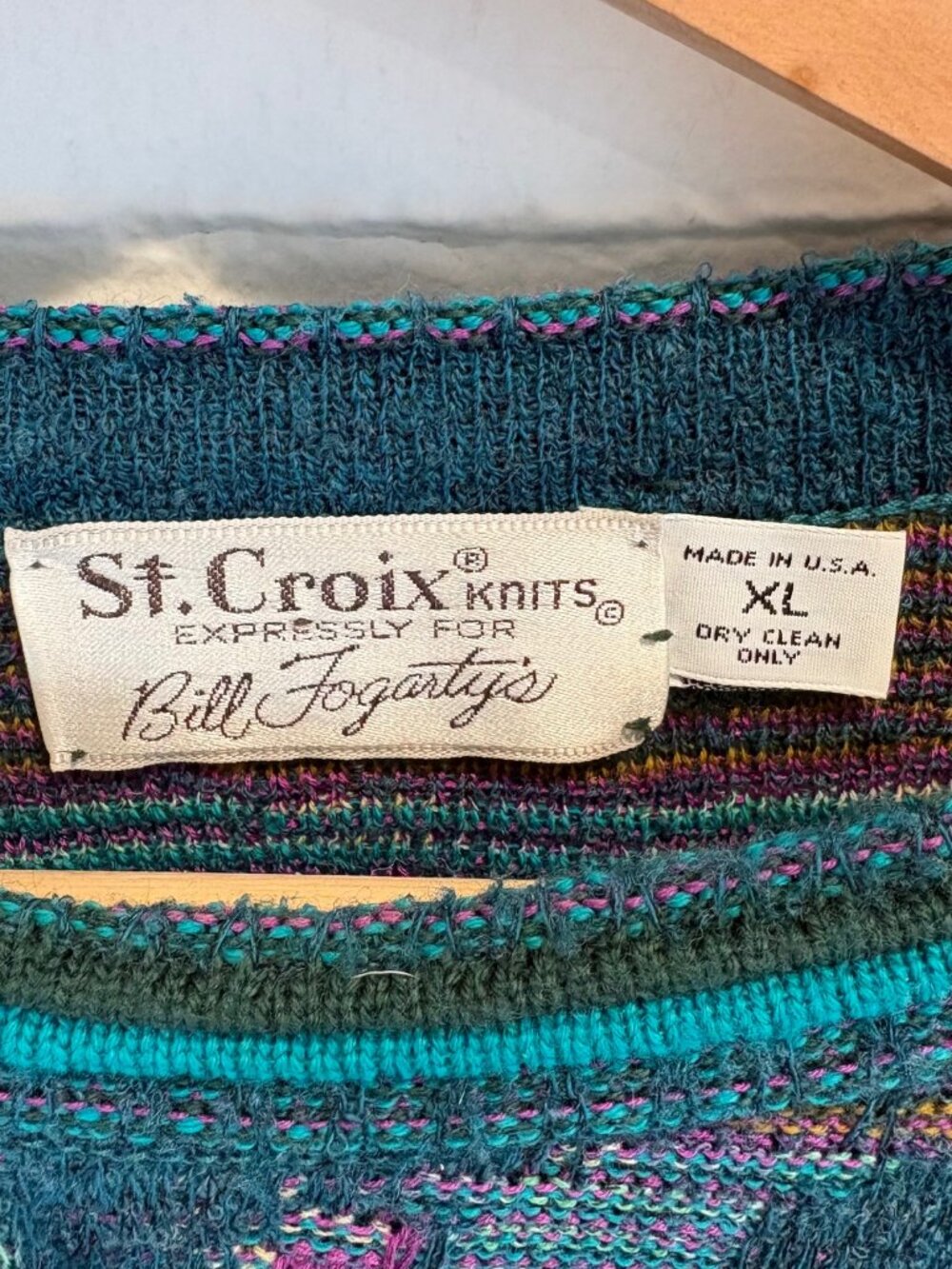 Vintage St. Croix Textured Sweater 3D Knit Cosby Biggie Men's XL - Picture 2 of 9